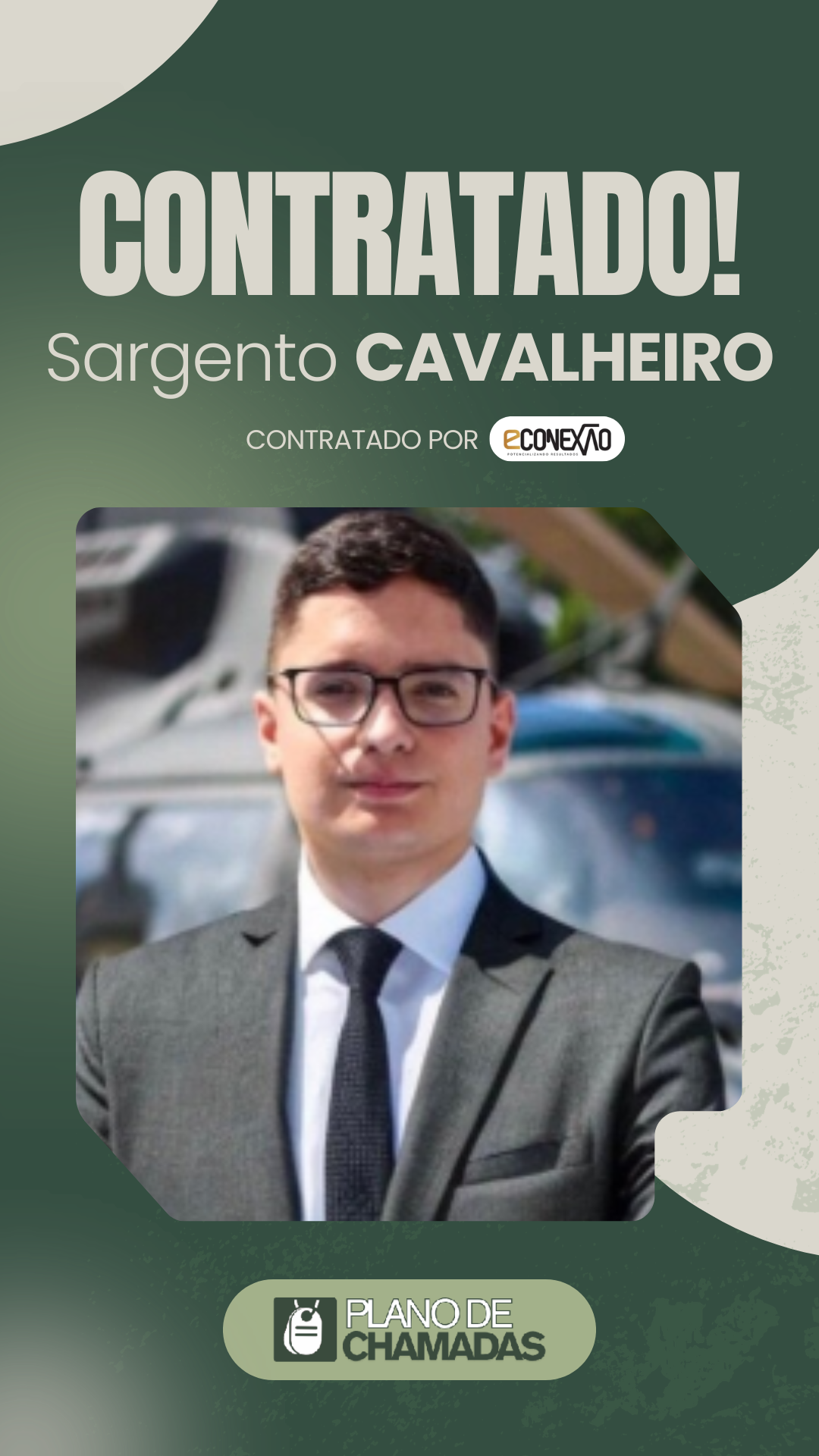 Card de resultado de contratação do Sargento Cavalheiro