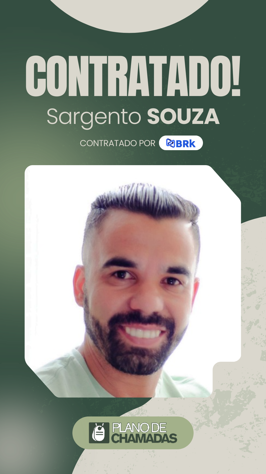 Card de resultado de contratação do Sargento Souza